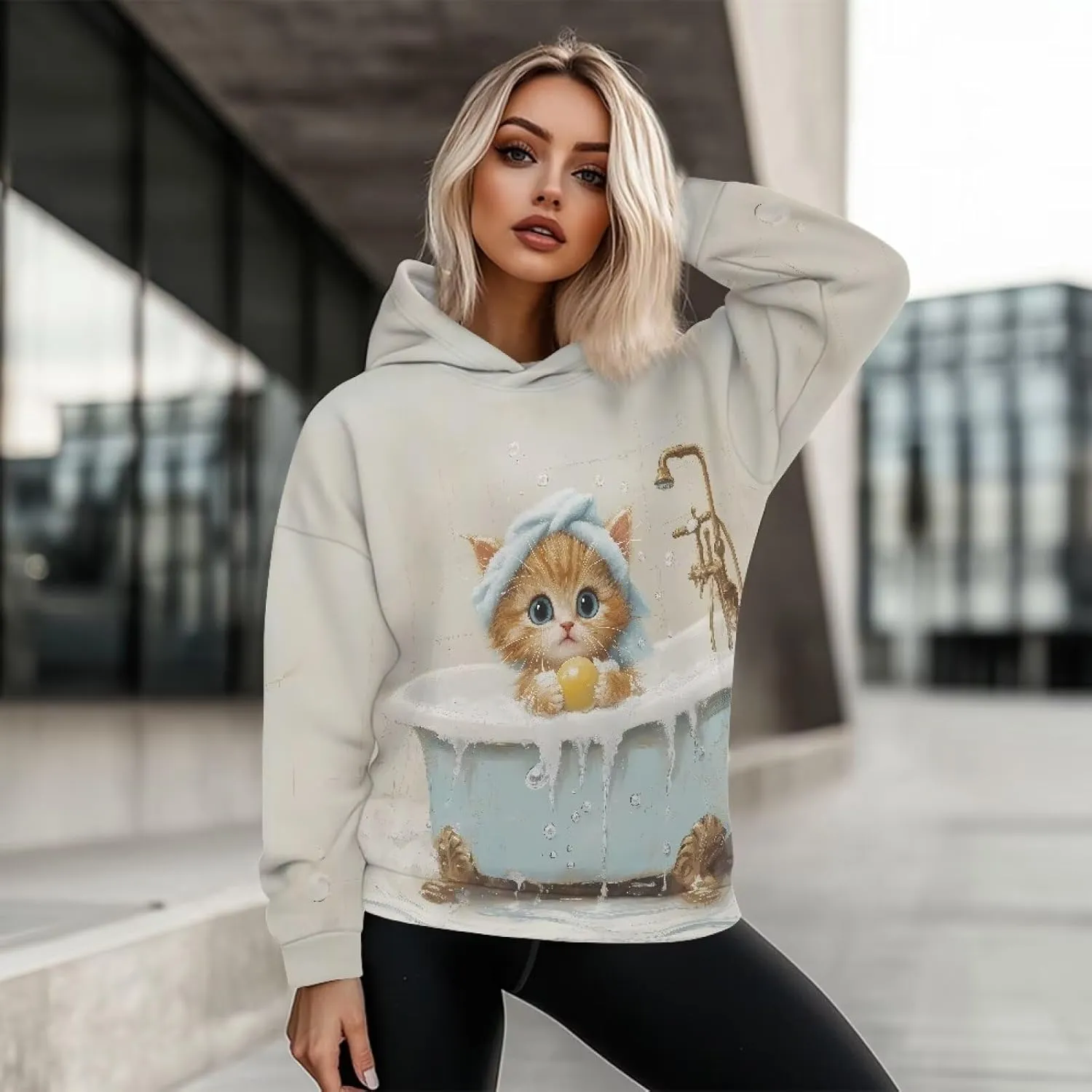 Poceacles Womens Fleece Hoodies Oversized Sweatshirts Long Sleeve Pullover Tops Gym Tops Fall Outfits Plus