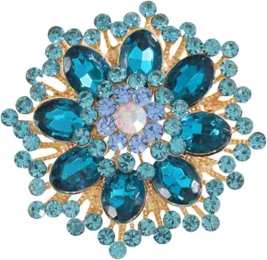 Premium Rhinestone Flower Brooch Pin for Women Sparkling Crystal Flower Corsage Bouquet Brooch Floral Lapel Pins Fashion Snowflake Sunflower Broochs Wedding Bride Dress Jewelry