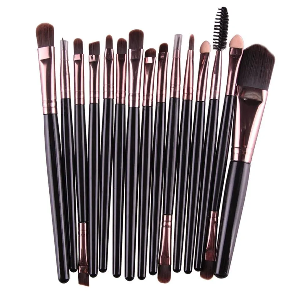 Professional 15 Pcs Cosmetic Makeup Brush *Set* Black