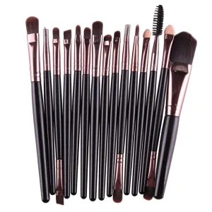 Professional 15 Pcs Cosmetic Makeup Brush *Set* Black