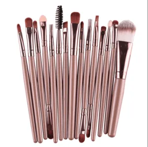 Professional 15 Pcs Cosmetic Makeup Brush *Set* Lite Coffee