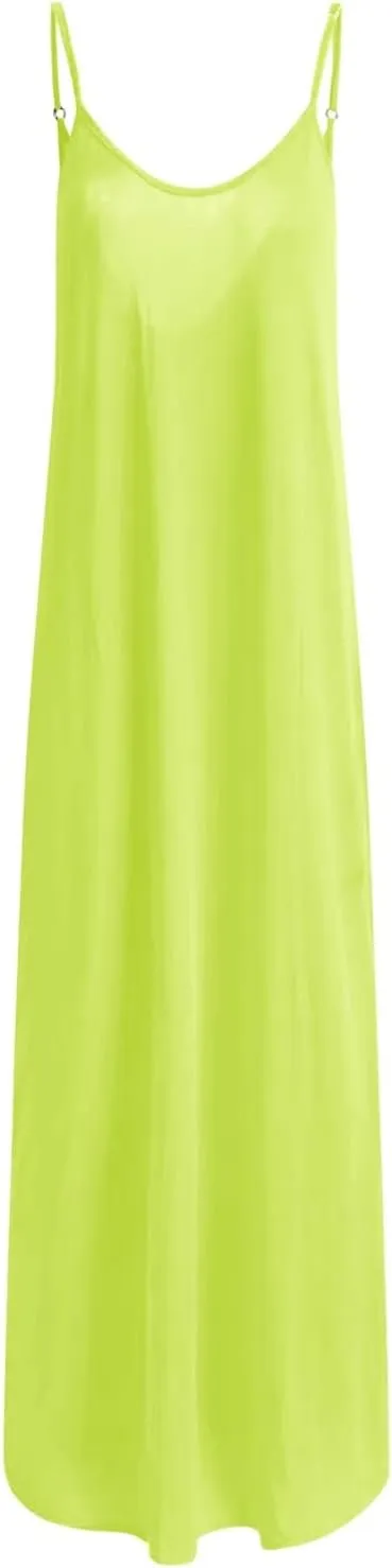 PTOLOCIF Womens Solid Round Neck Long Sleeved Patchwork Long Skirt is Fashionable and Plus Size Dress Blouses for Women