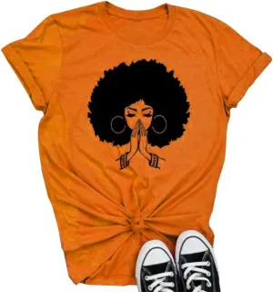 Qianxitang Women's Tops Cute Graphic Print Summer Causal Cotton Round Neck Short Sleeve Blouses T Shirt