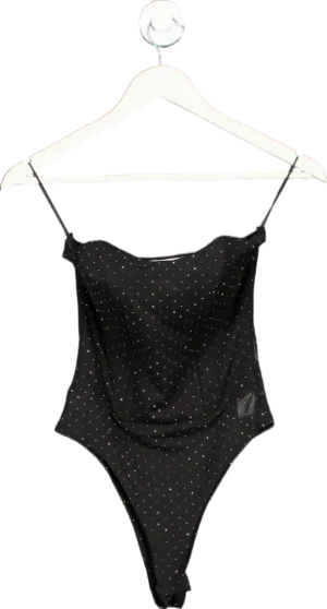 Quiz Black Embellished Bodysuit UK 8