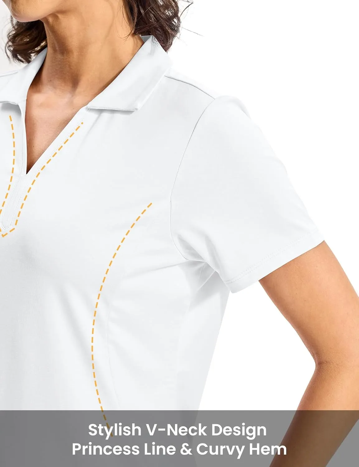 Rdruko Women's Golf Polo Shirts Dry Fit Collared Tennis Casual Work Shirts V Neck Moisture Wicking Short Sleeve