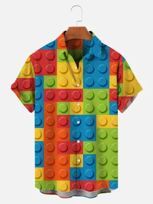 Retro Casual Toy Building Blocks Men's Hawaiian Shirt