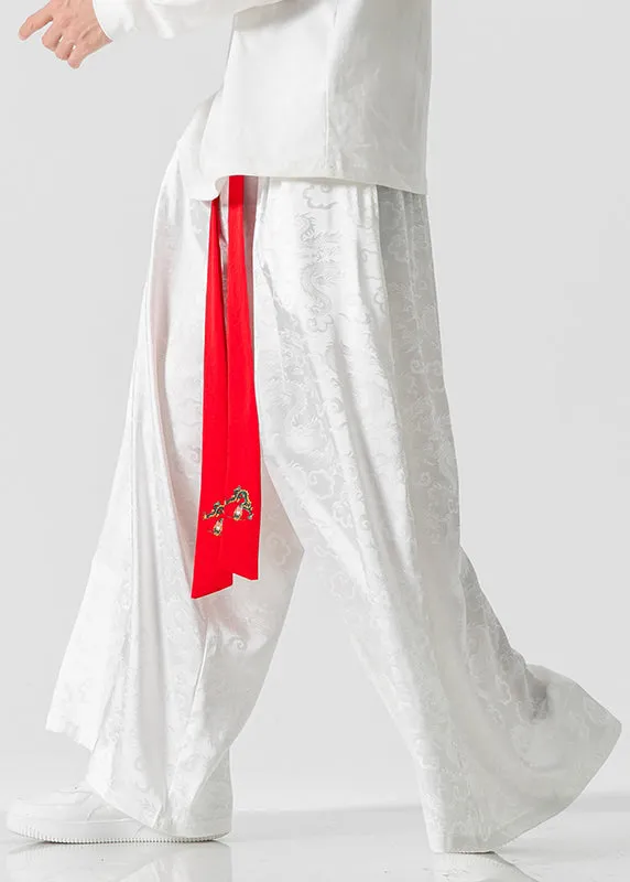 Retro Style Loose Royal Blue Wide Leg Skirt Pants For Men's Summer SA063