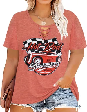 RITERA Plue Size Tops for Women Short Sleeve Crewneck Summer Casual Tshirts Oversized Loose Fit Tunic Blouses XL-5XL