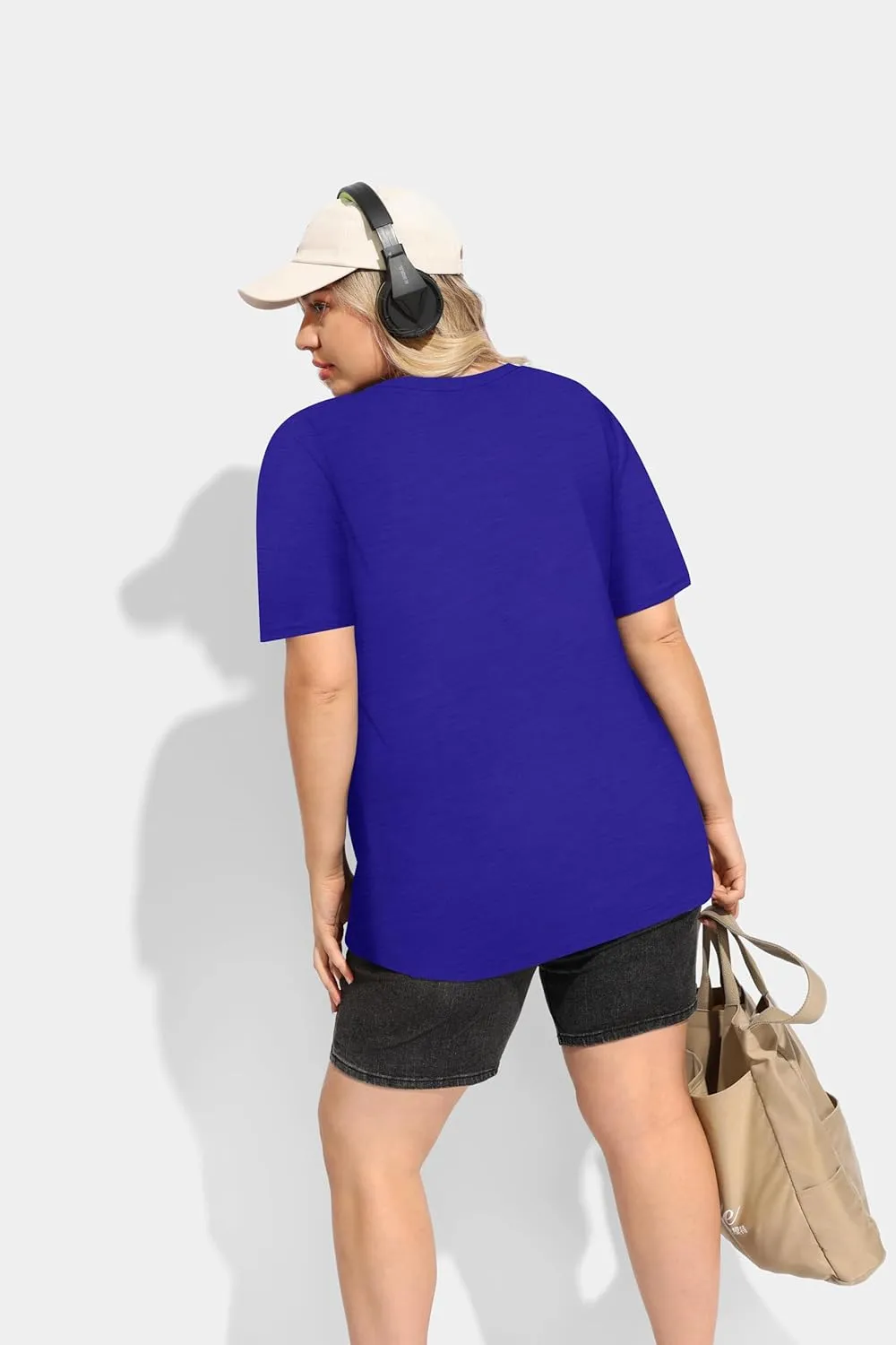 RITERA Women's Plus Size Crewneck Tops Short Sleeve Oversized T Shirt for Women Spring Summer XL 5XL