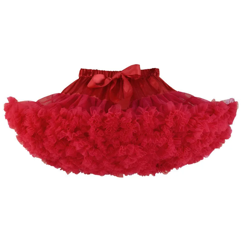 Romantic Patchwork Multi-Layers Short Fluffy Skirt