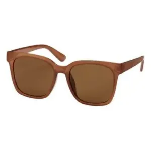 Rose Glam Square Sunglasses - Brown Frame - Brown Lens