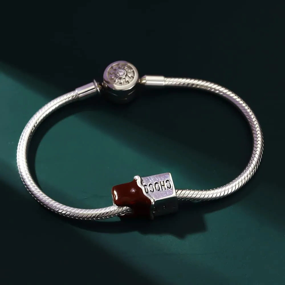 Rose Gold Coffee Cup Charms Fits Pandora Bracelet 925 Sterling Silver Red Wine Glass Chocolate Candy Clock Vacation Charms Jewelry Gifts for Women