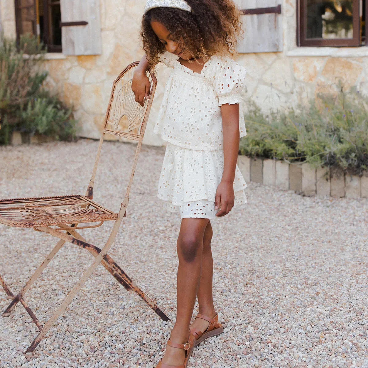 Rose Mini Skirt in Natural by Rylee & Cru
