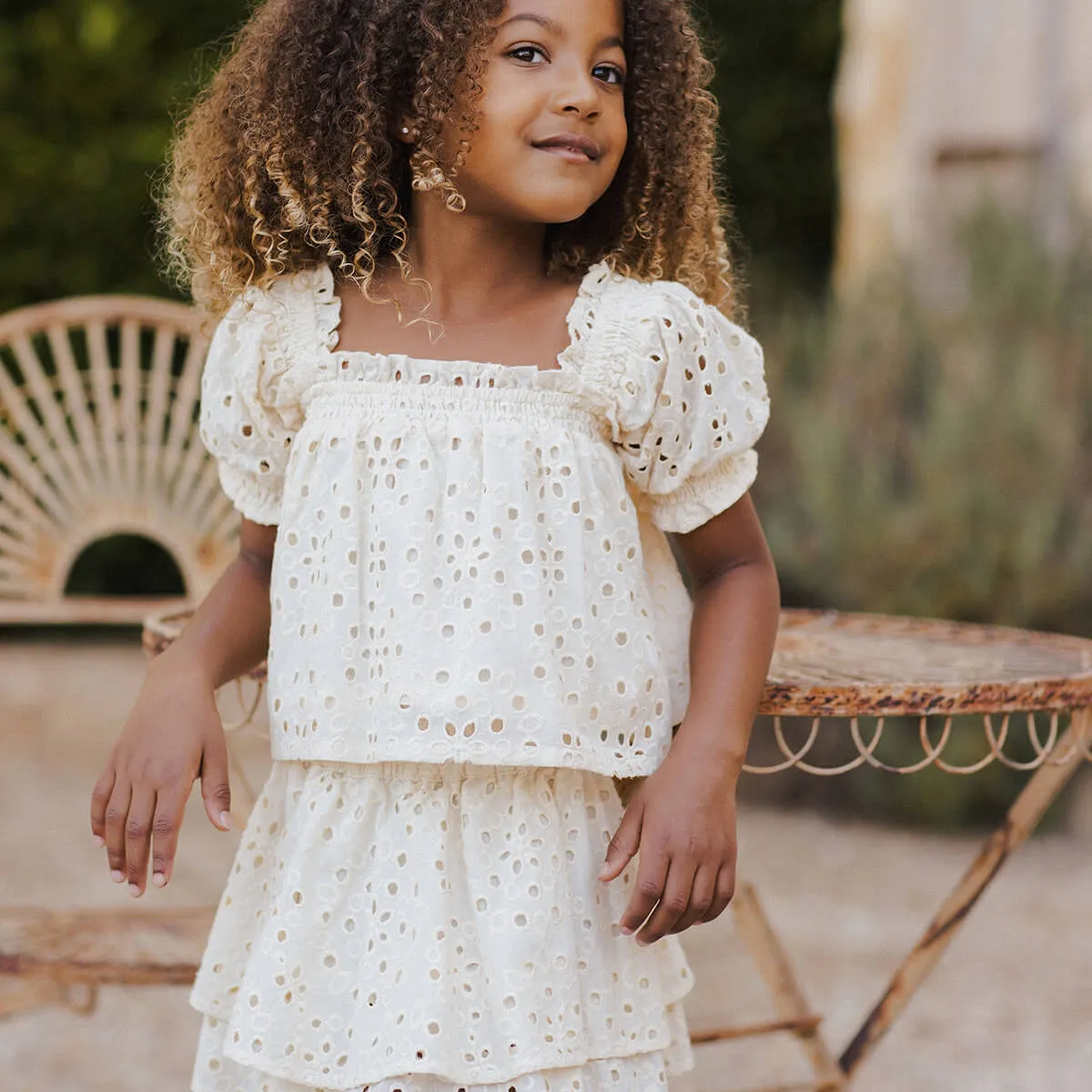 Rose Mini Skirt in Natural by Rylee & Cru