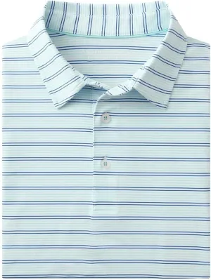 Rouen Men's Polo Shirts Short Sleeve Dry Fit Performance Wicking Moisture Causal Striped Collared Golf Shirts for Men