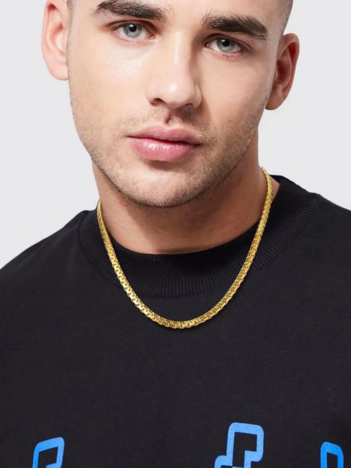 Round Chain 20inch 4mm Lobster Clasp 18K Gold Filled Neck Chains Gift