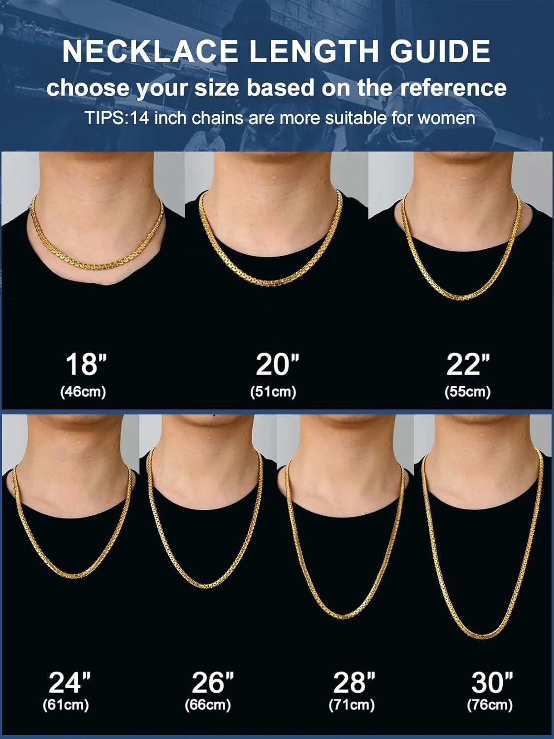 Round Chain 20inch 4mm Lobster Clasp 18K Gold Filled Neck Chains Gift