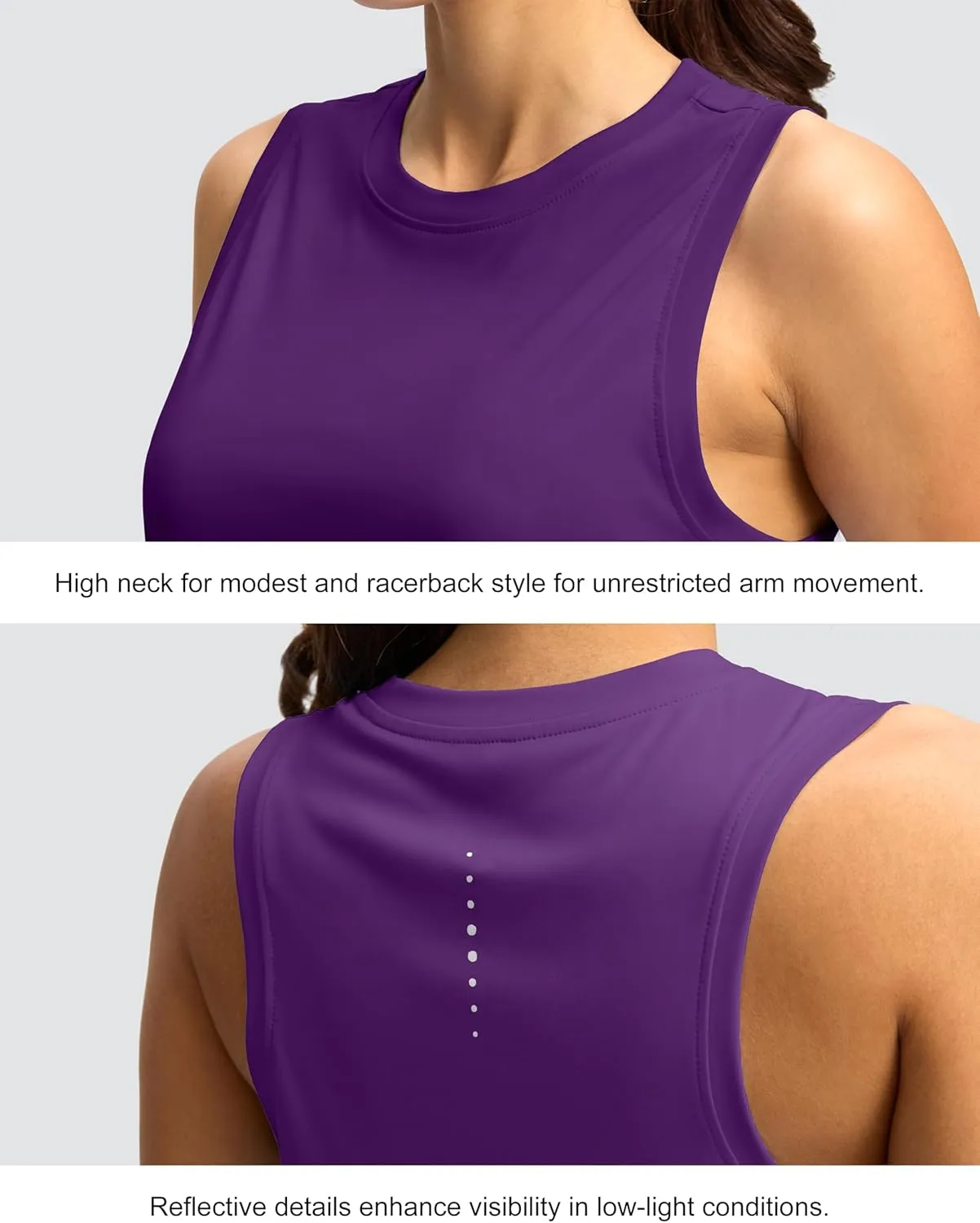 SANTINY Women's Sleeveless Workout Tops Lightweight Tennis Yoga Athletic Running Shirts Racerback Tank Tops for Women