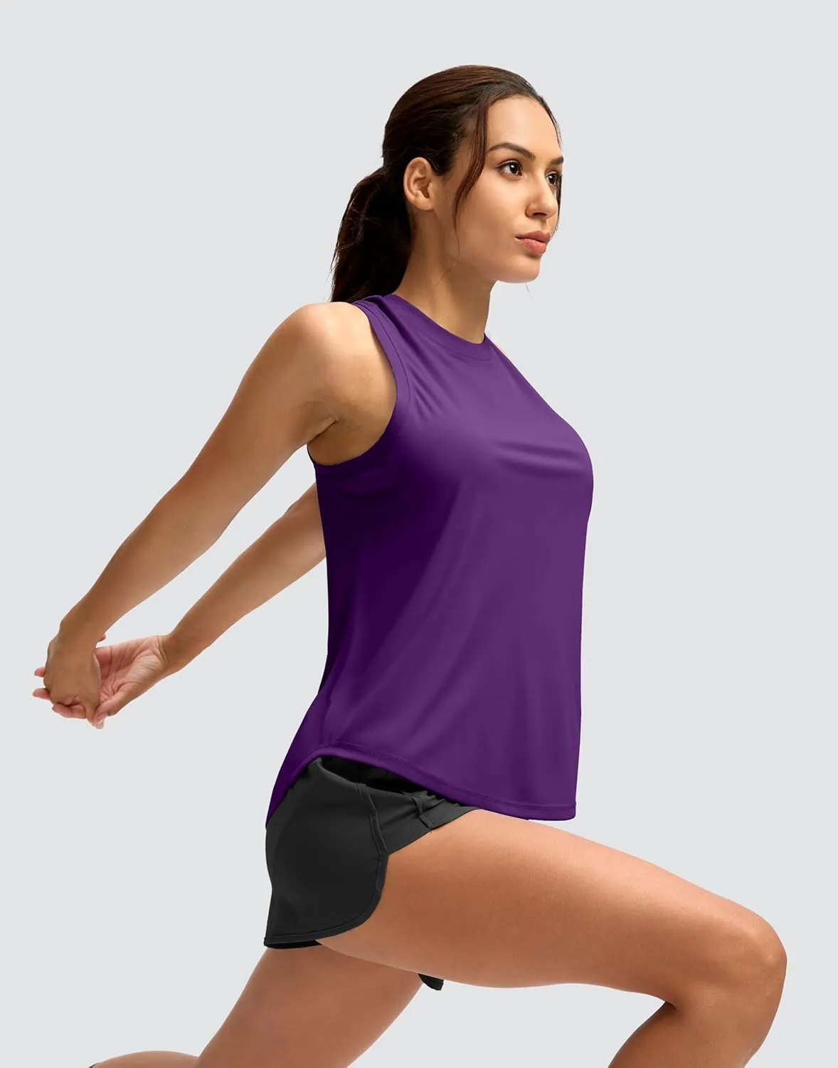 SANTINY Women's Sleeveless Workout Tops Lightweight Tennis Yoga Athletic Running Shirts Racerback Tank Tops for Women