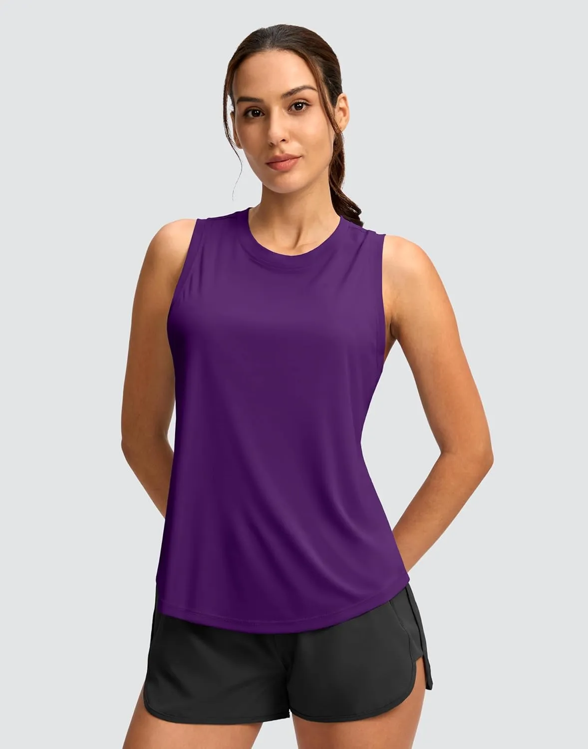 SANTINY Women's Sleeveless Workout Tops Lightweight Tennis Yoga Athletic Running Shirts Racerback Tank Tops for Women