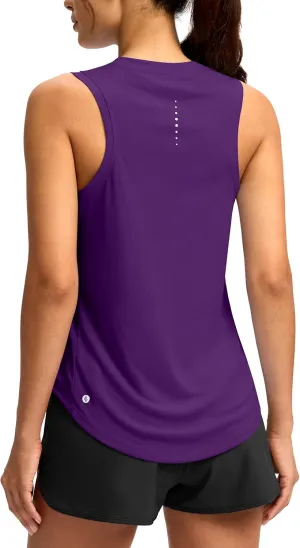 SANTINY Women's Sleeveless Workout Tops Lightweight Tennis Yoga Athletic Running Shirts Racerback Tank Tops for Women