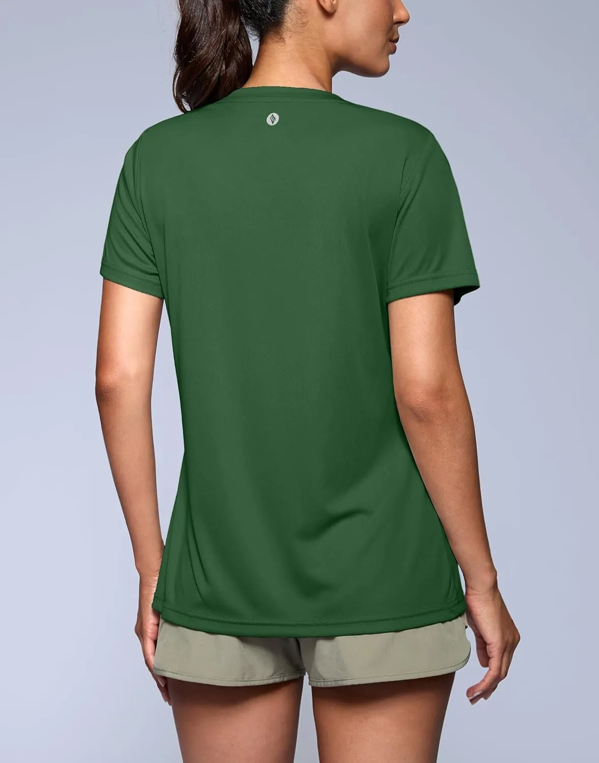 SANTINY Women's V Neck Short Sleeve Shirts Uv Protectioin Moisture Wicking Hiking Workout Athletic T Shirts for Women