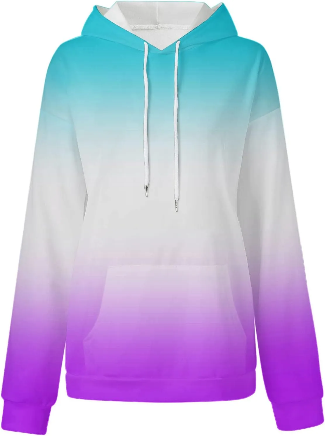 SHAOBGE Hoodies For Women Fall Marble Print Flowy Sweatshirt Long Sleeve Drawstring Blouses And Tops Winter Casual Clothing