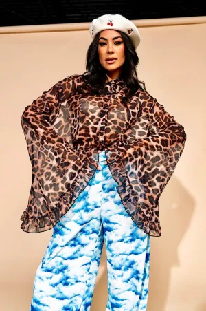 She Is The Moment Cropped Button Up in Leopard *RESTOCKING SOON*