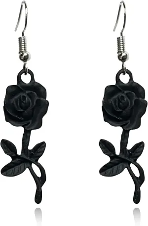 Simulated 3D Red Coral Carved Rose Flower Tassel Dangle Drop Earrings for Women Jewelry Vintage