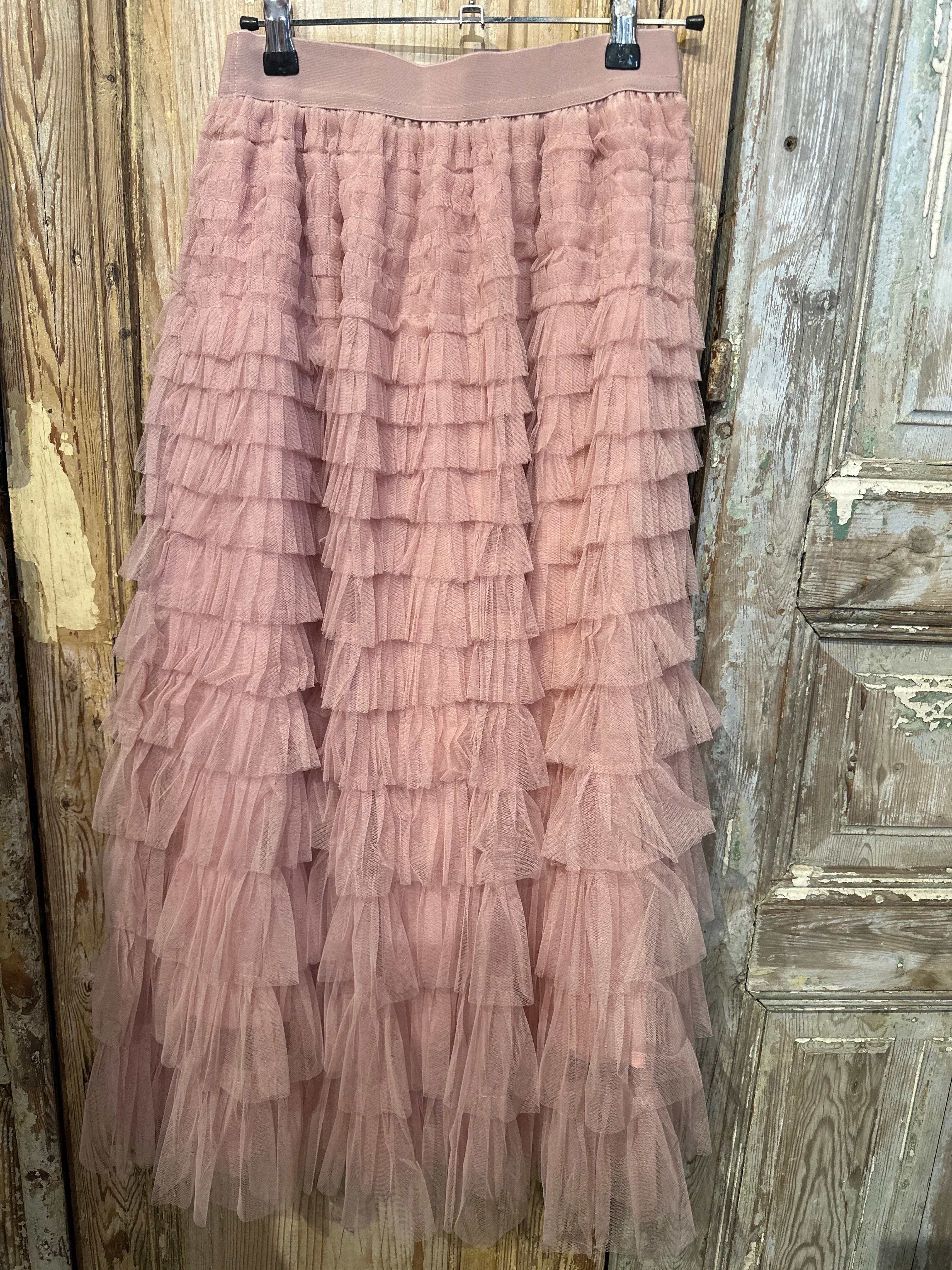 Sized Ruffled Tulle Skirt-9912