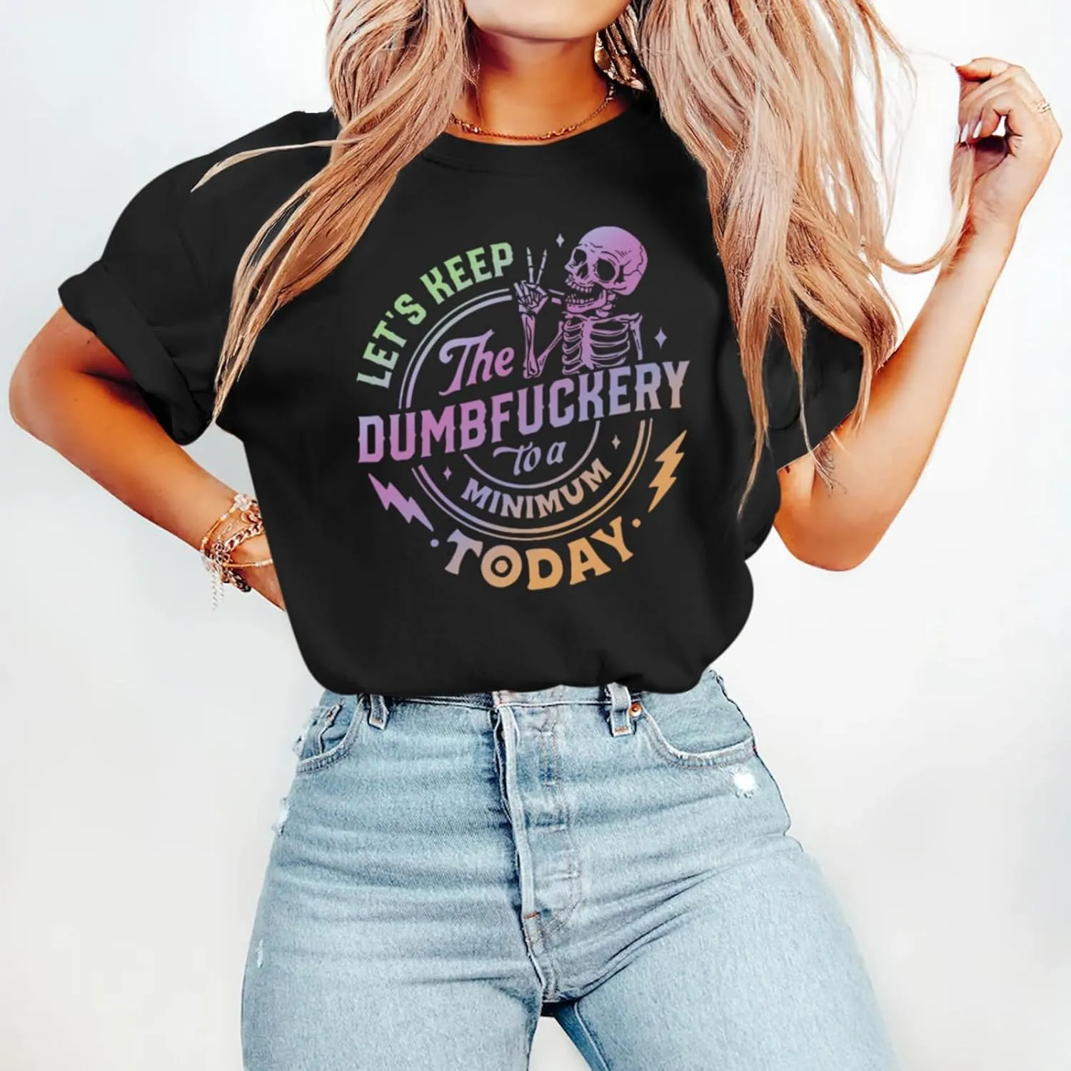 Skeleton Shirt Women Vintage Graphic Tees Y2k Emo Grunge Punk Goth Shirts Funny Aesthetic Tshirts Short Sleeve Tops