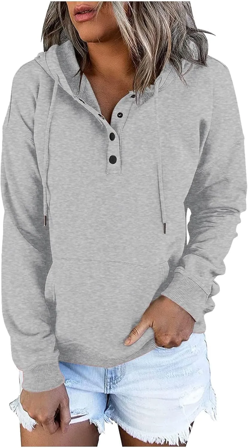 SMIDOW Womens Casual Fleece Hooded Sweatshirts Hoodies Pullover Tops Tunic Blouses Athletic Workout Pullover Y2K Clothes