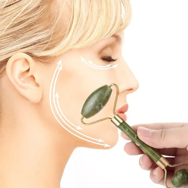 Smooth Facial Roller & Massager Natural Massage Jade Stone