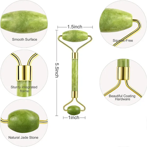 Smooth Facial Roller & Massager Natural Massage Jade Stone