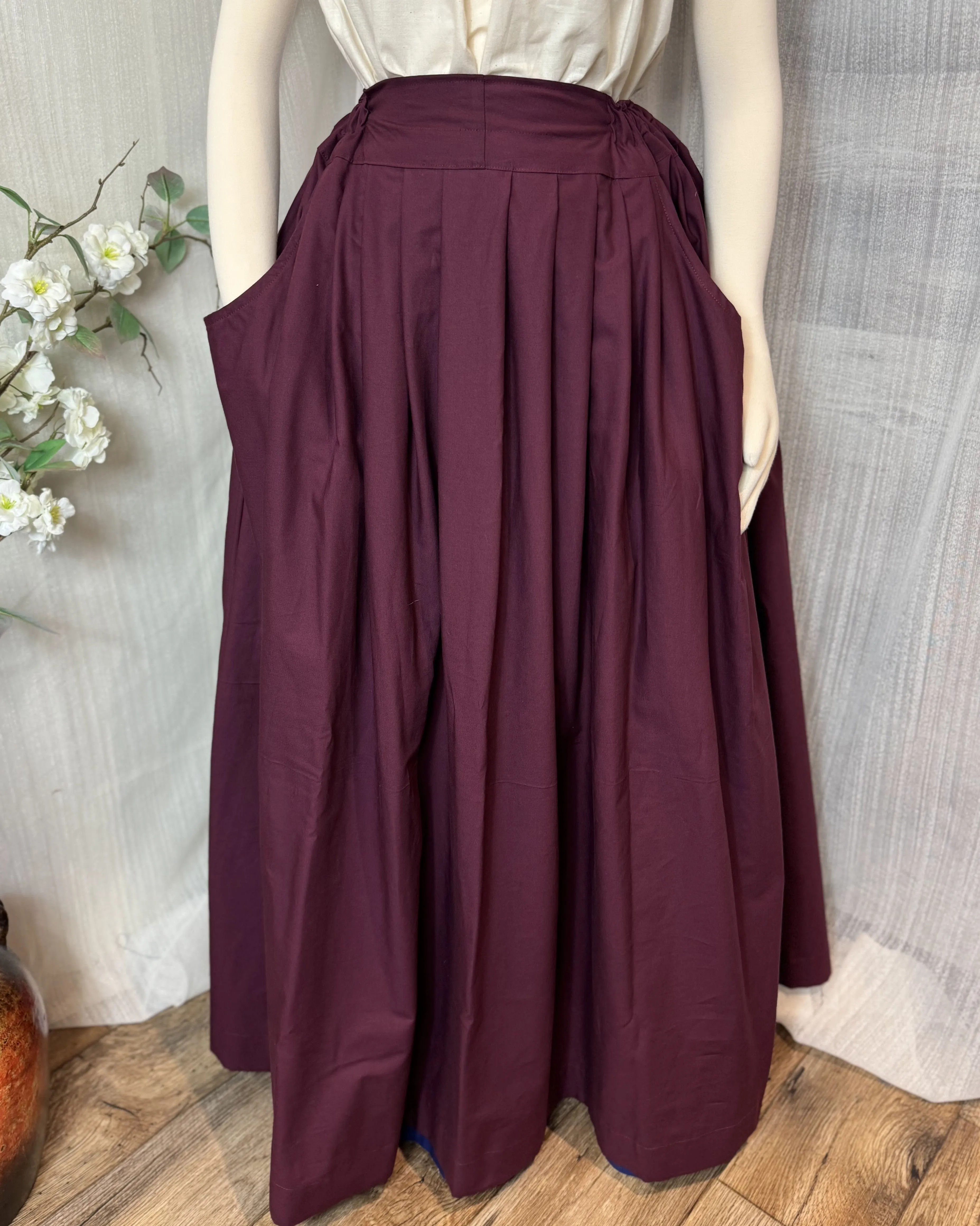 Solid Skirt with Pockets- Shades of Red
