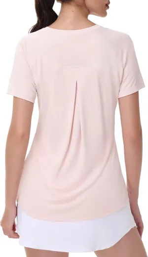 SPEXIAL Women's Short Sleeve Workout Tops Athletic Running Yoga Shirts Quick Dry T-Shirts UPF 50  Sun Shirt