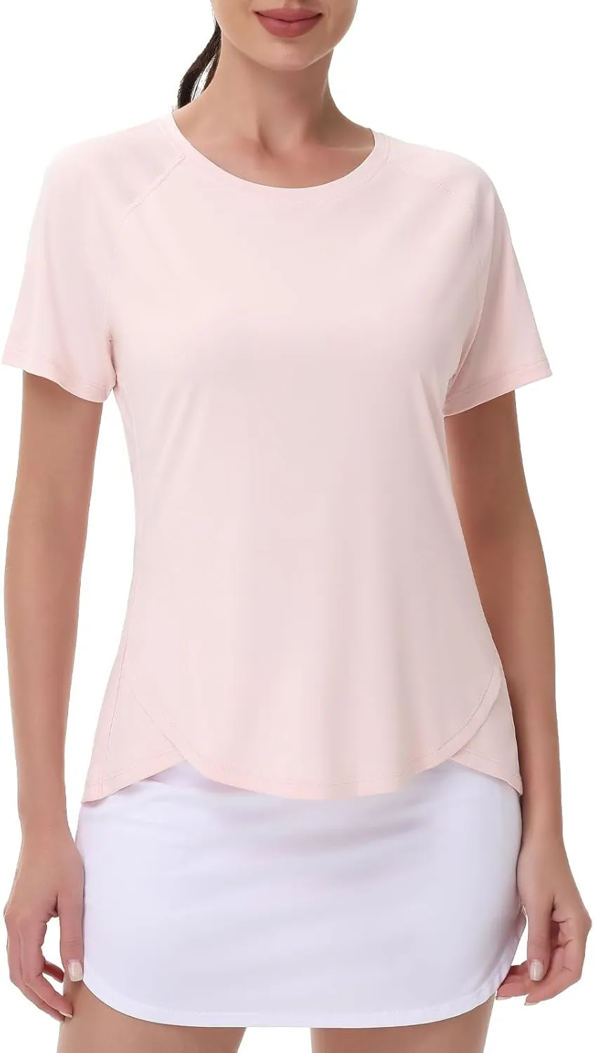 SPEXIAL Women's Short Sleeve Workout Tops Athletic Running Yoga Shirts Quick Dry T-Shirts UPF 50  Sun Shirt