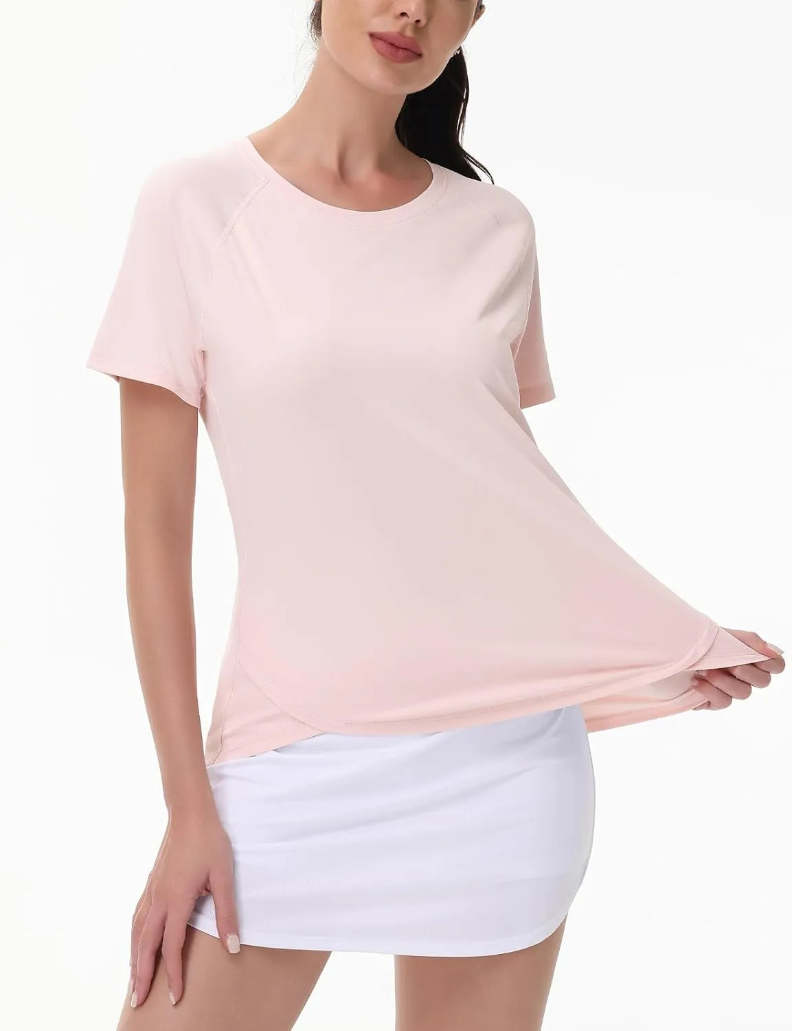SPEXIAL Women's Short Sleeve Workout Tops Athletic Running Yoga Shirts Quick Dry T-Shirts UPF 50  Sun Shirt