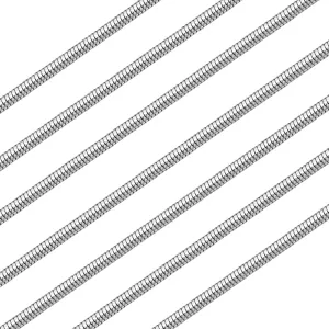 stino 7PCs No Turnish Stainless Steel Chains for Jewelry Making, Bulk Silver Necklace Findings & Supplies, Figaro, Snake, Rope, Rolo