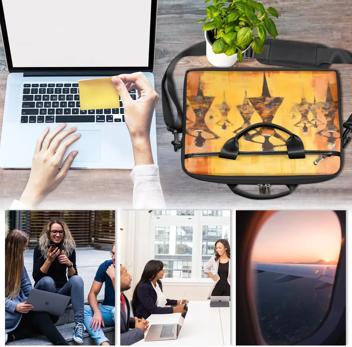 Summer Fun Style Laptop Shoulder Bag for Tablet Computer Notebook Sleeve Messenger Carrying Case Briefcase Tote