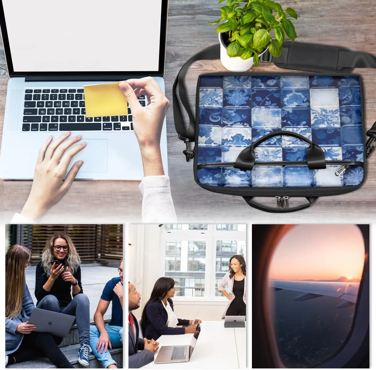 Summer Fun Style Laptop Shoulder Bag for Tablet Computer Notebook Sleeve Messenger Carrying Case Briefcase Tote