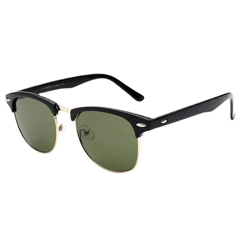 Sunglasses sun Shades Glass Retro Universal Half Frame Beige Nail Trendy UV Protection unisex