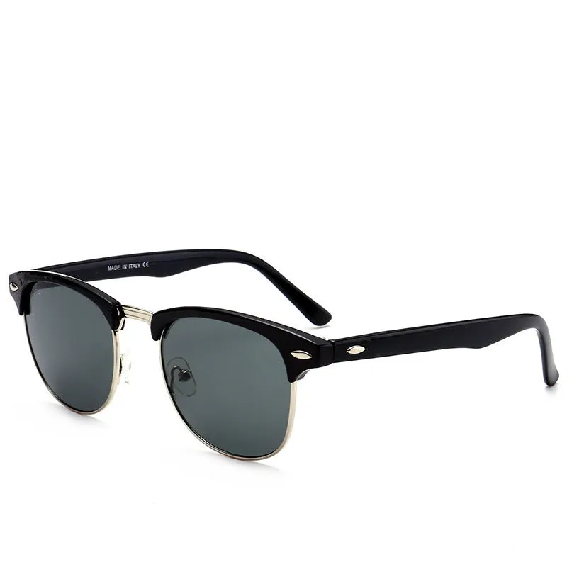 Sunglasses sun Shades Glass Retro Universal Half Frame Beige Nail Trendy UV Protection unisex