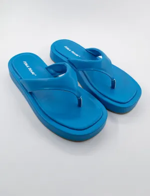 Surfs Up Blue Flatform Flip Flop Sandals