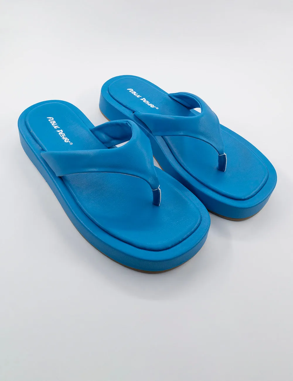 Surfs Up Blue Flatform Flip Flop Sandals