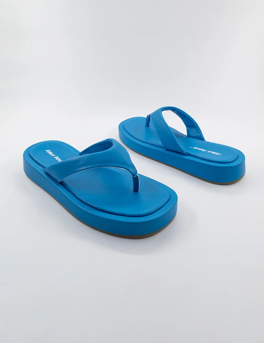 Surfs Up Blue Flatform Flip Flop Sandals