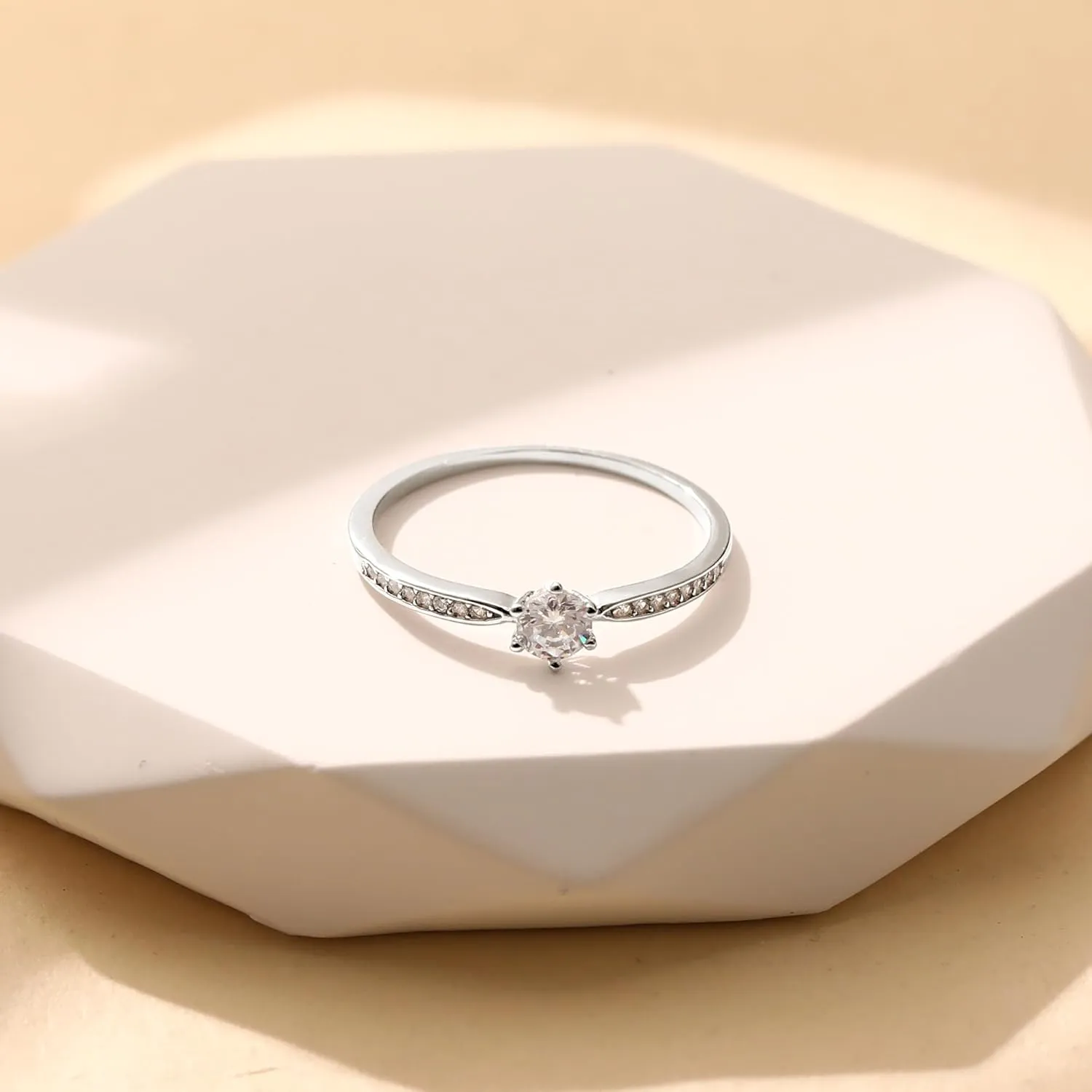 SUYACS 1ct Diamond Cut Cubic Zirconia Engagement Rings for Women 925 Sterling Silver Gold Round Cut Moissanite Promise Ring Classic Eternity Brides Wedding Rings Jewelry Gifts for Her Wife