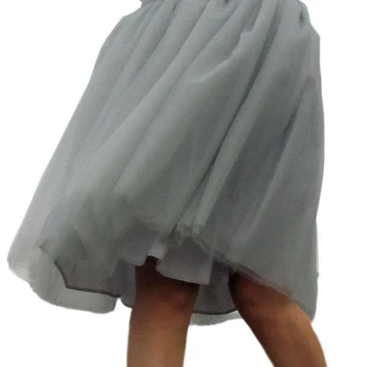 Sweet 7 Layers Pleated Flared Veil Skirt