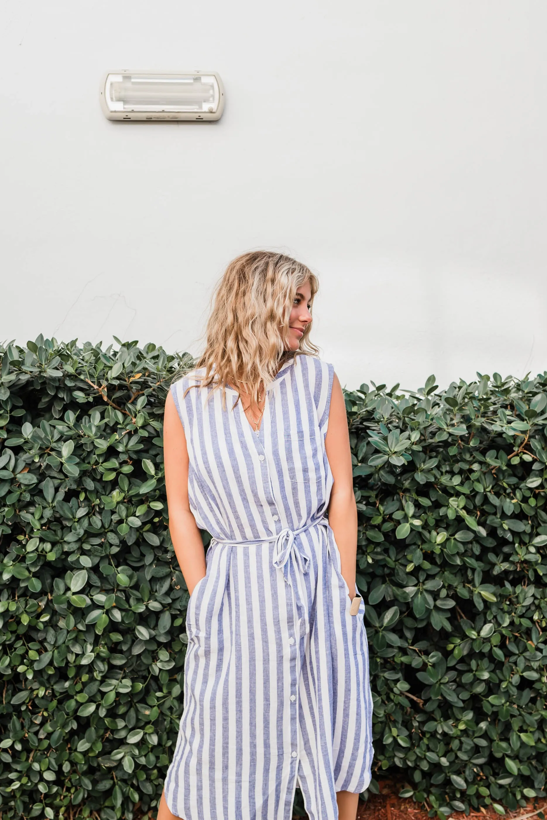 The Sydney Button Up Stripe Dress - Final Sale