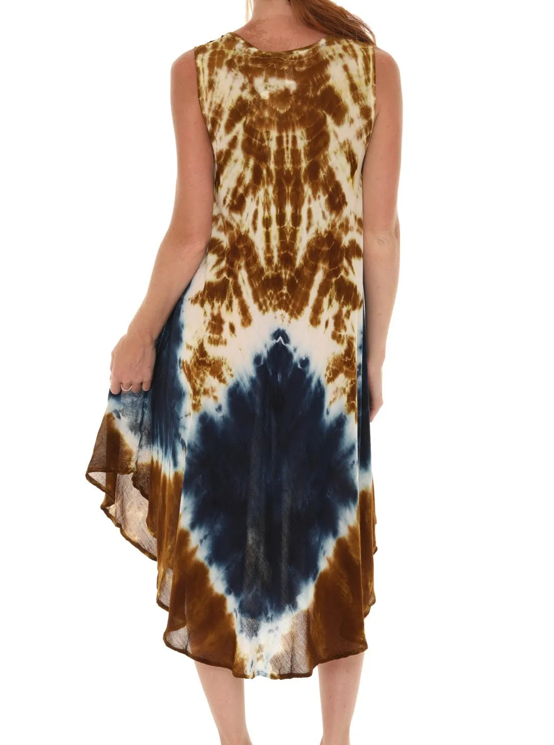 Tie Dye Sleeveless Rayon Sundress